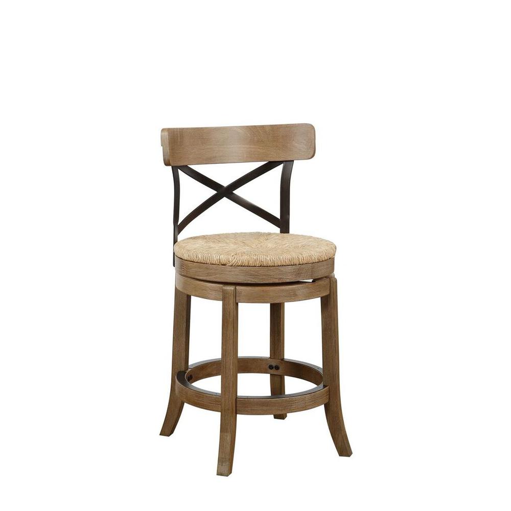Myrtle Swivel Counter Stool - Wheat Wire-Brush. Picture 1