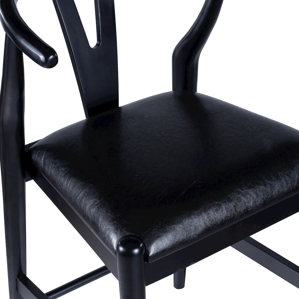 Wishbone Counter Height Kitchen Bar Stool - Black Finish. Picture 7