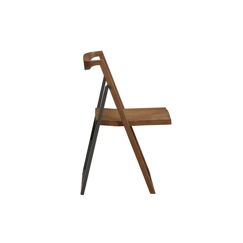 Sydney Folding Chair, Set of 2, Chestnut Wire-Brush. Picture 7