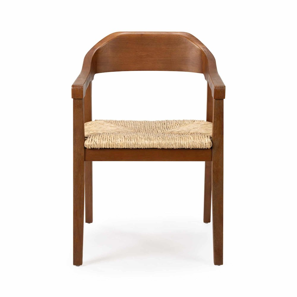 Rasmus Dining Rush Armchair - Chestnut Wire-Brush Finish. Picture 2