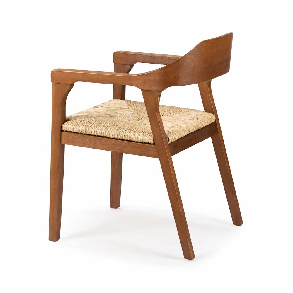 Rasmus Dining Rush Armchair - Chestnut Wire-Brush Finish. Picture 6
