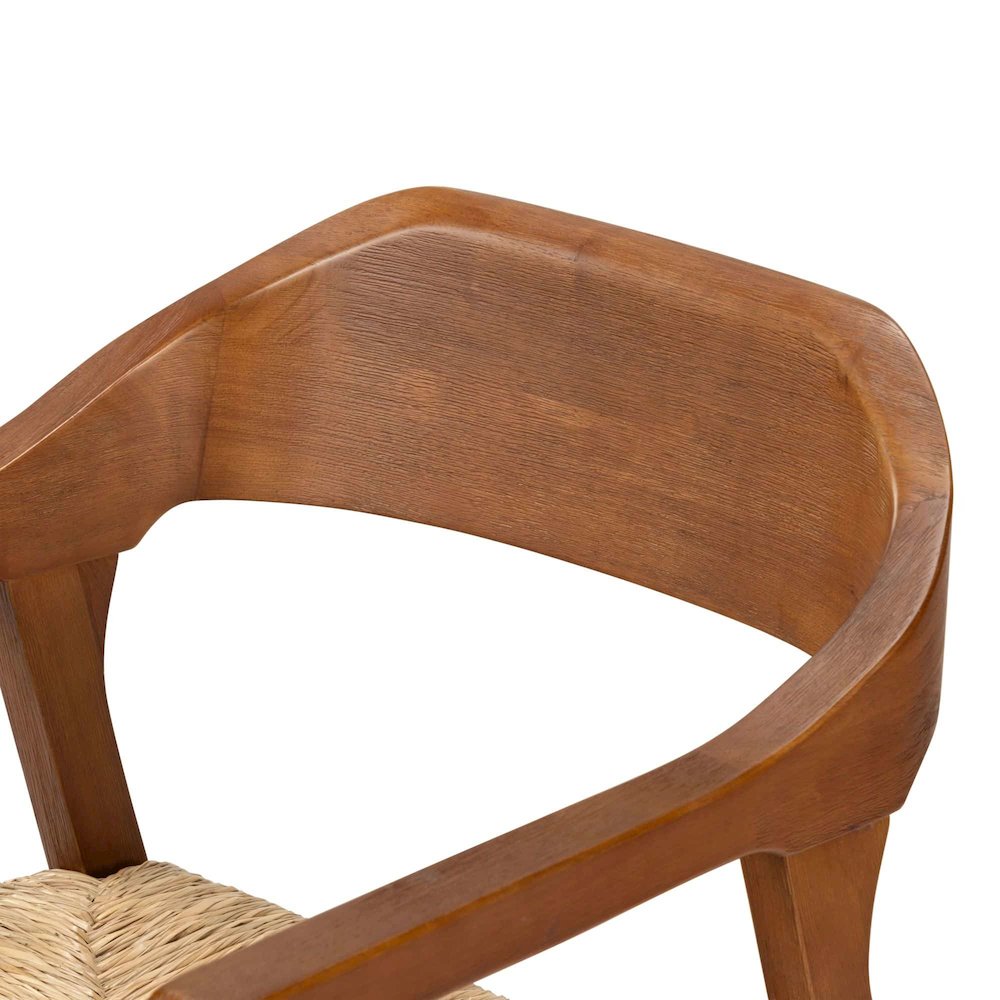 Rasmus Dining Rush Armchair - Chestnut Wire-Brush Finish. Picture 7