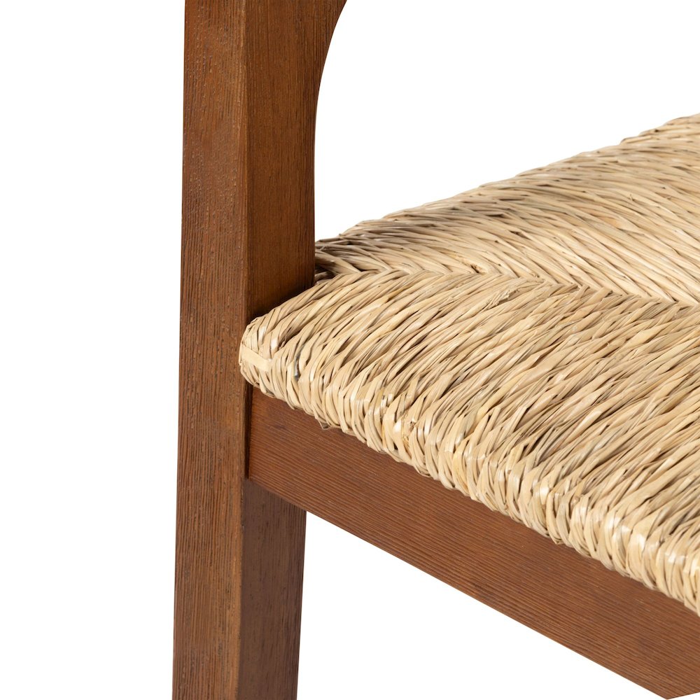 Rasmus Dining Rush Armchair - Chestnut Wire-Brush Finish. Picture 8