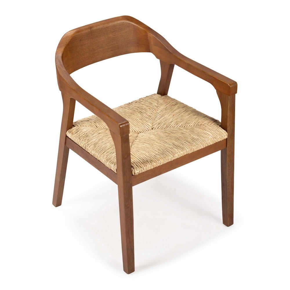 Rasmus Dining Rush Armchair - Chestnut Wire-Brush Finish. Picture 9