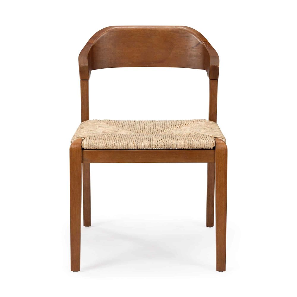 Rasmus Dining Rush Side Chair - Chestnut Wire-Brush Finish. Picture 2