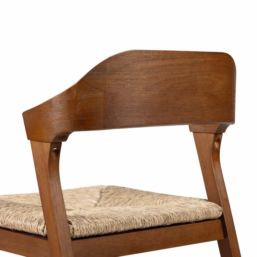 Rasmus Dining Rush Side Chair - Chestnut Wire-Brush Finish. Picture 6