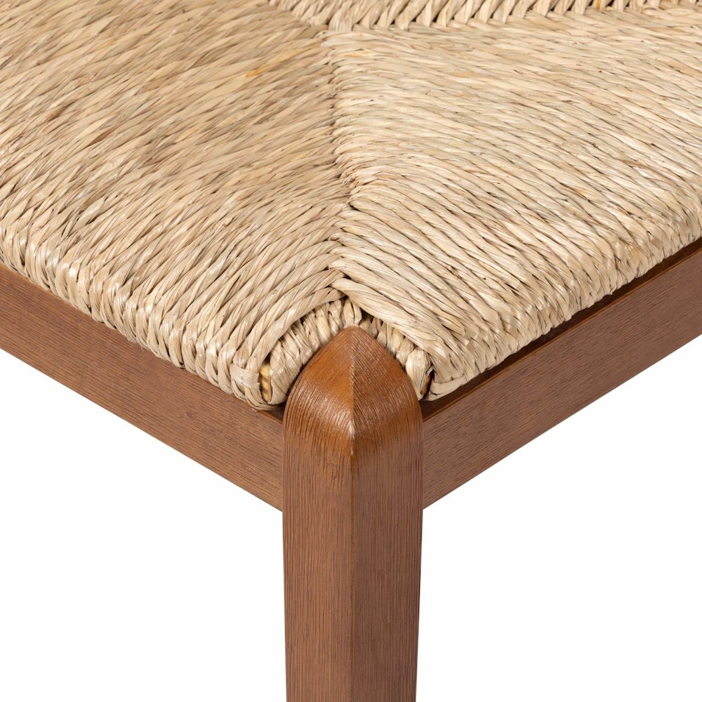 Rasmus Dining Rush Side Chair - Chestnut Wire-Brush Finish. Picture 7