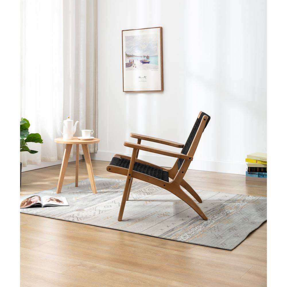 Harrison Woven Black Rope Accent Chair - Natural. Picture 6