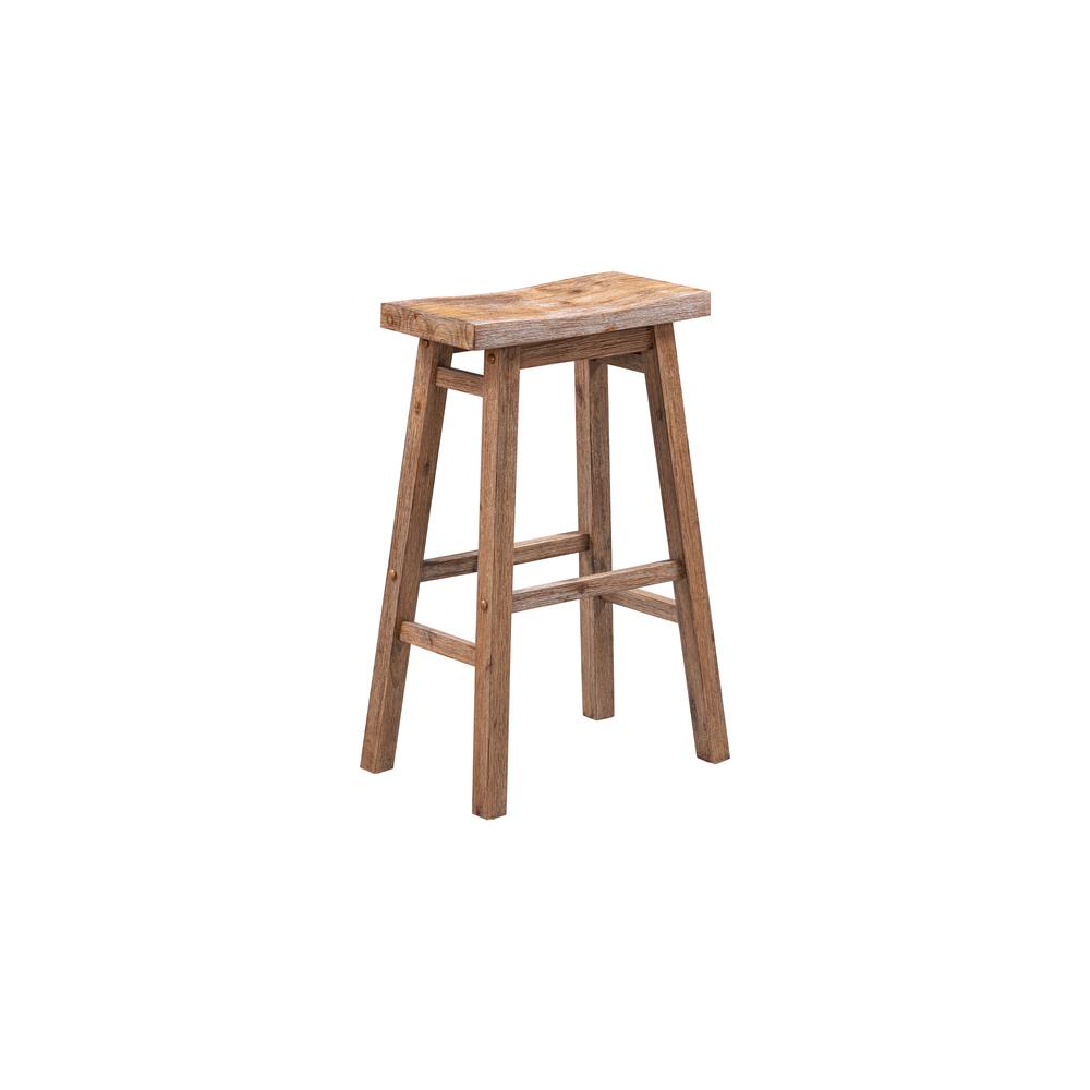 Sonoma Backless Saddle Bar Stools - Barnwood Wire-Brush - Set of 2. Picture 1