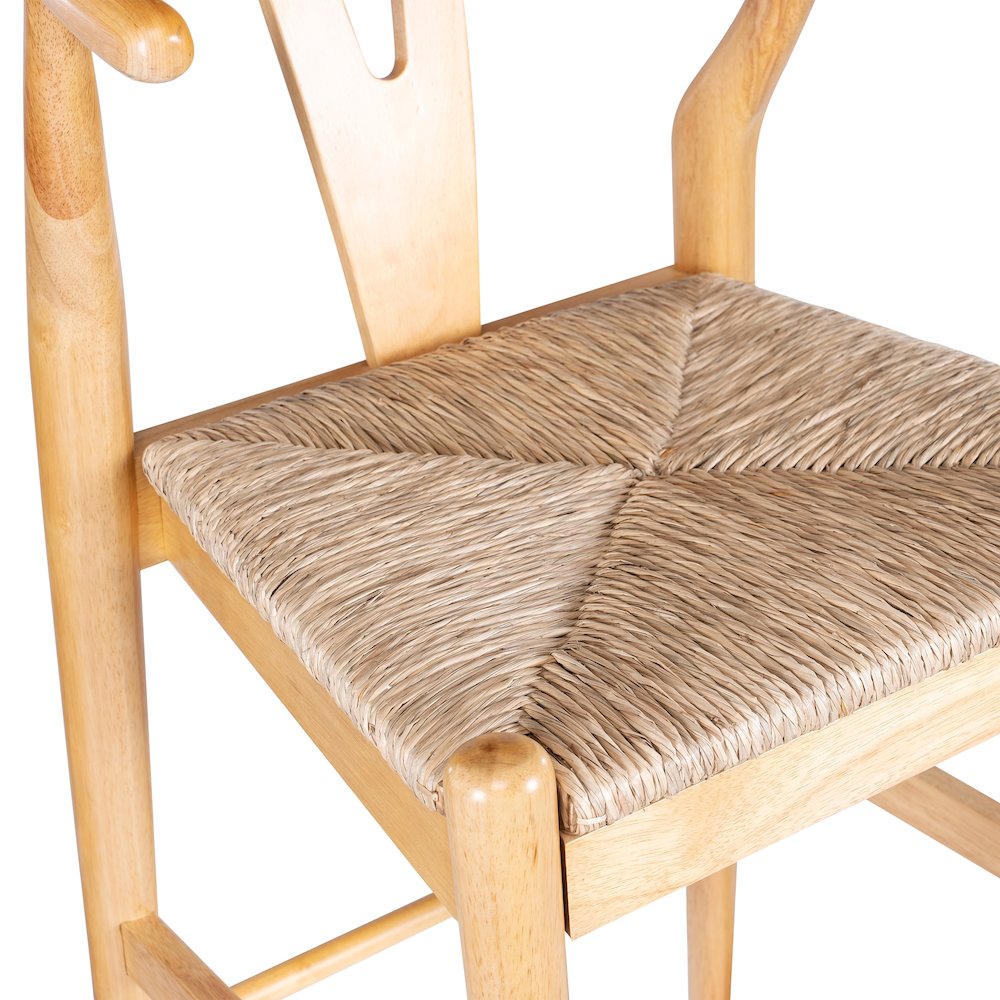 Wishbone Counter Height Kitchen Bar Stool - Natural Finish. Picture 6