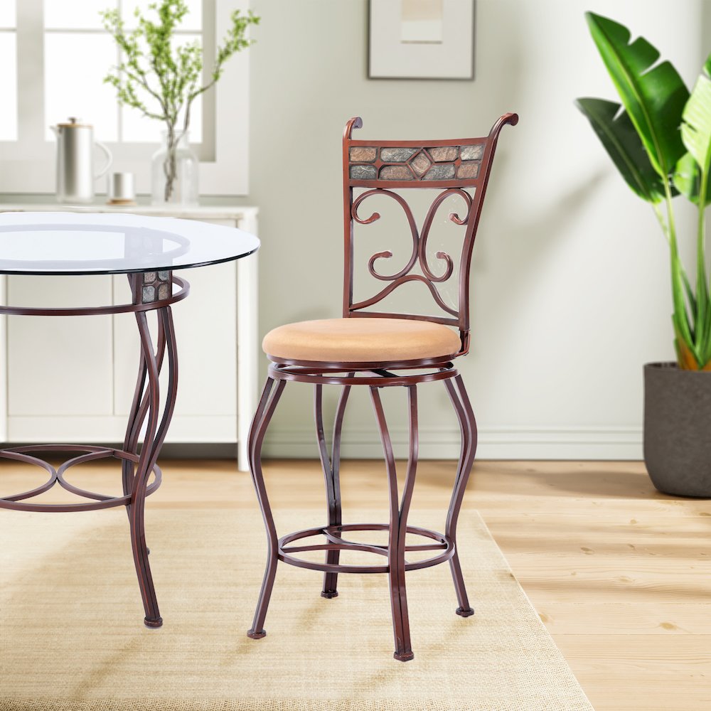 Beau Swivel Counter Stool - Brown. Picture 14