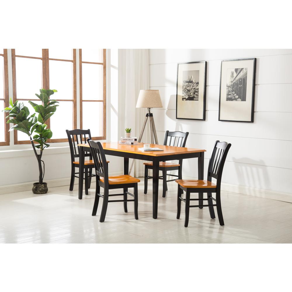 Shaker 5-Piece Dining Set - Black/Oak. Picture 1