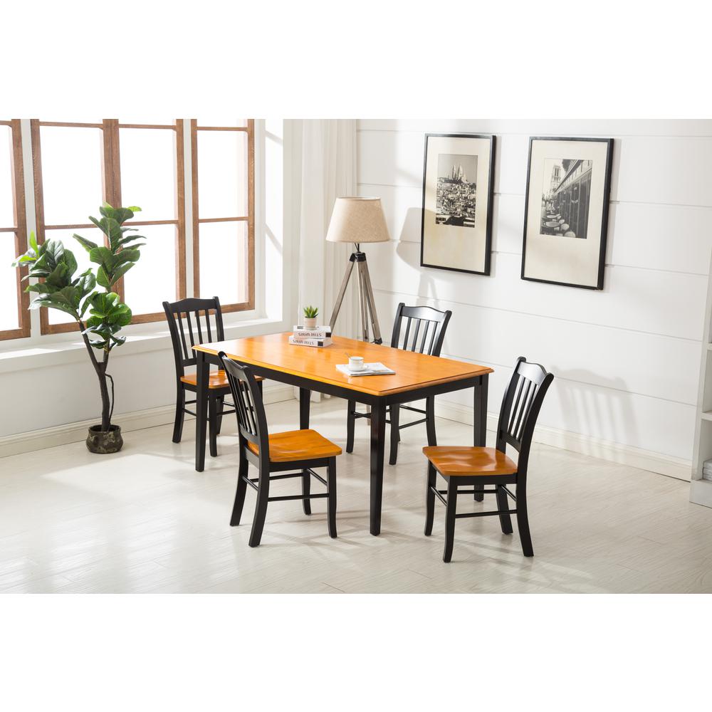 Shaker 5-Piece Dining Set - Black/Oak. Picture 2