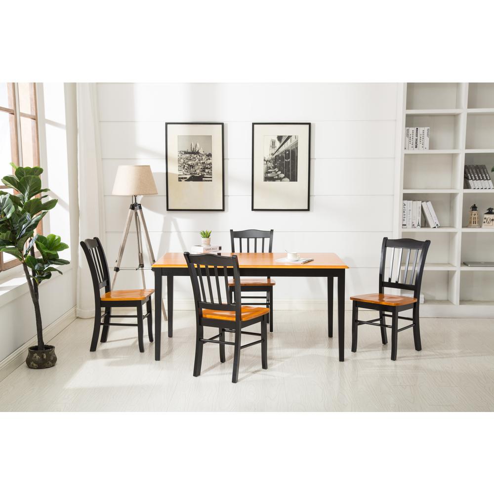 Shaker 5-Piece Dining Set - Black/Oak. Picture 3