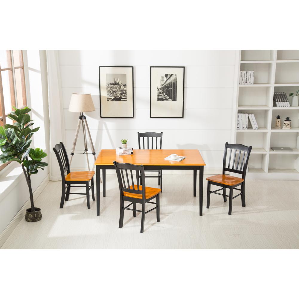 Shaker 5-Piece Dining Set - Black/Oak. Picture 4