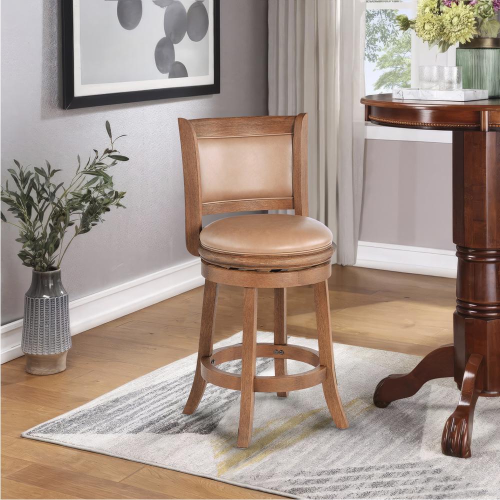 Augusta 26" Swivel Counter Stool - Chestnut Wire-Brush. Picture 8