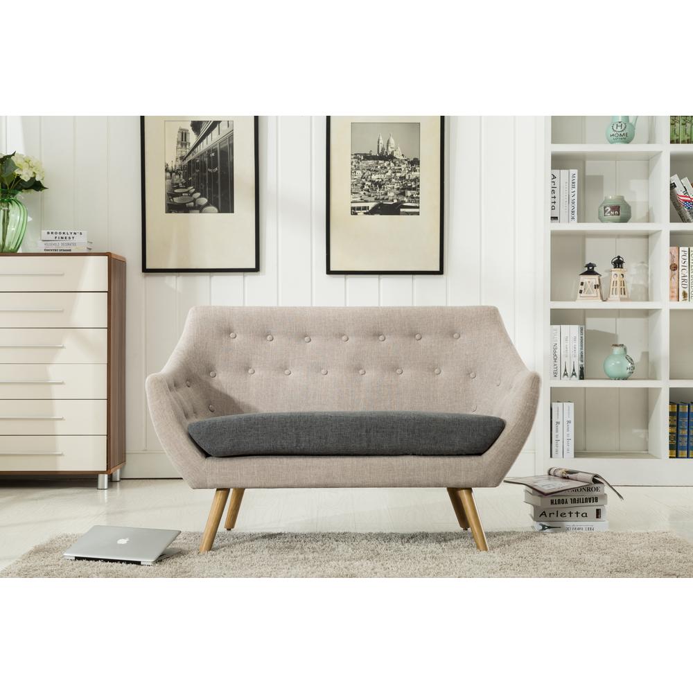 Kara Loveseat [Light Gray, Dark Gray Seat]. Picture 4