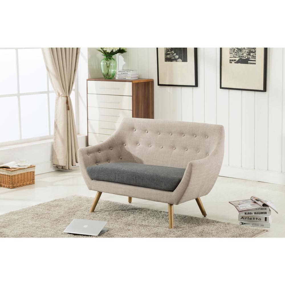 Kara Loveseat [Light Gray, Dark Gray Seat]. Picture 5