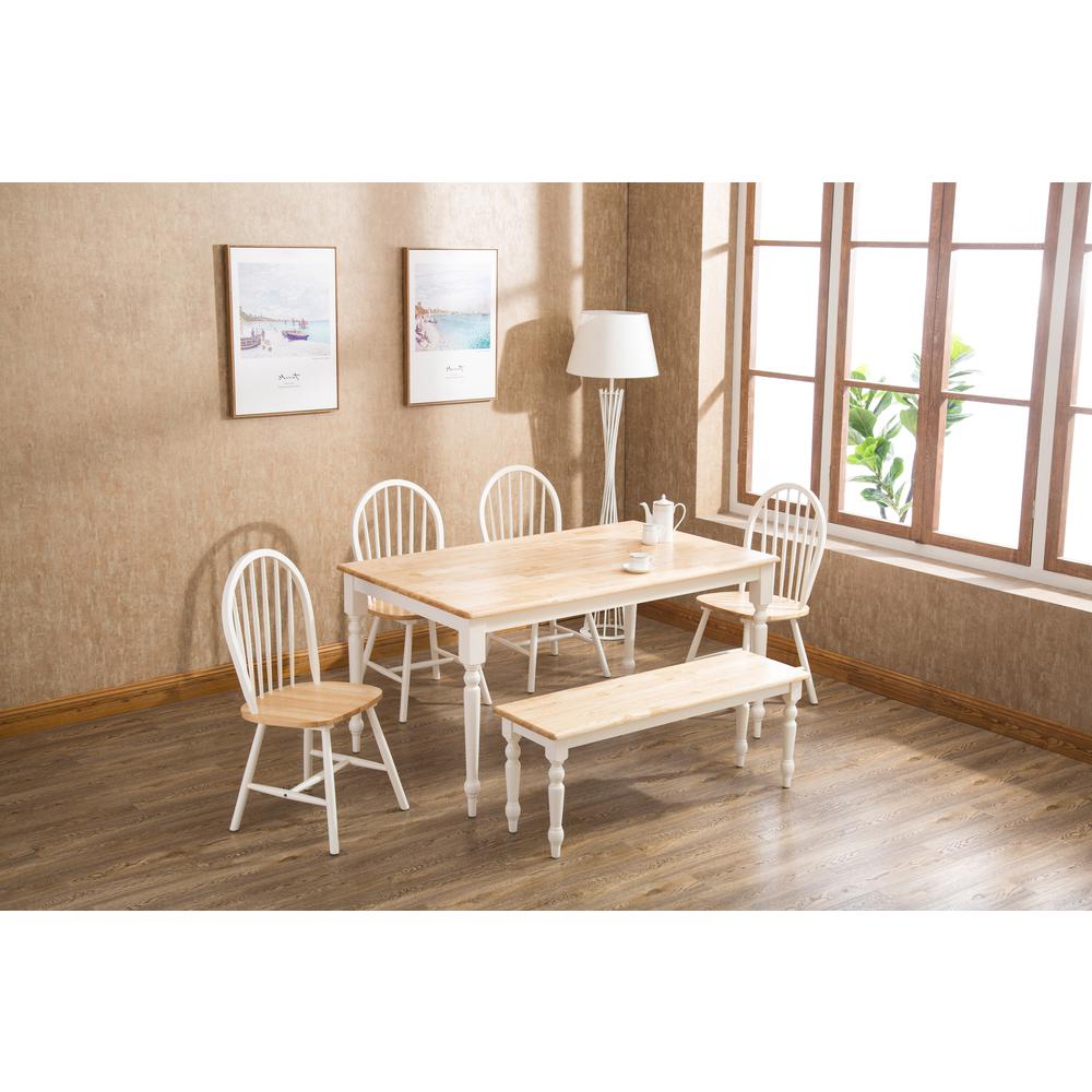 Windsor Farmhouse 6-Piece Dining Set - Cream/Natural. Picture 5