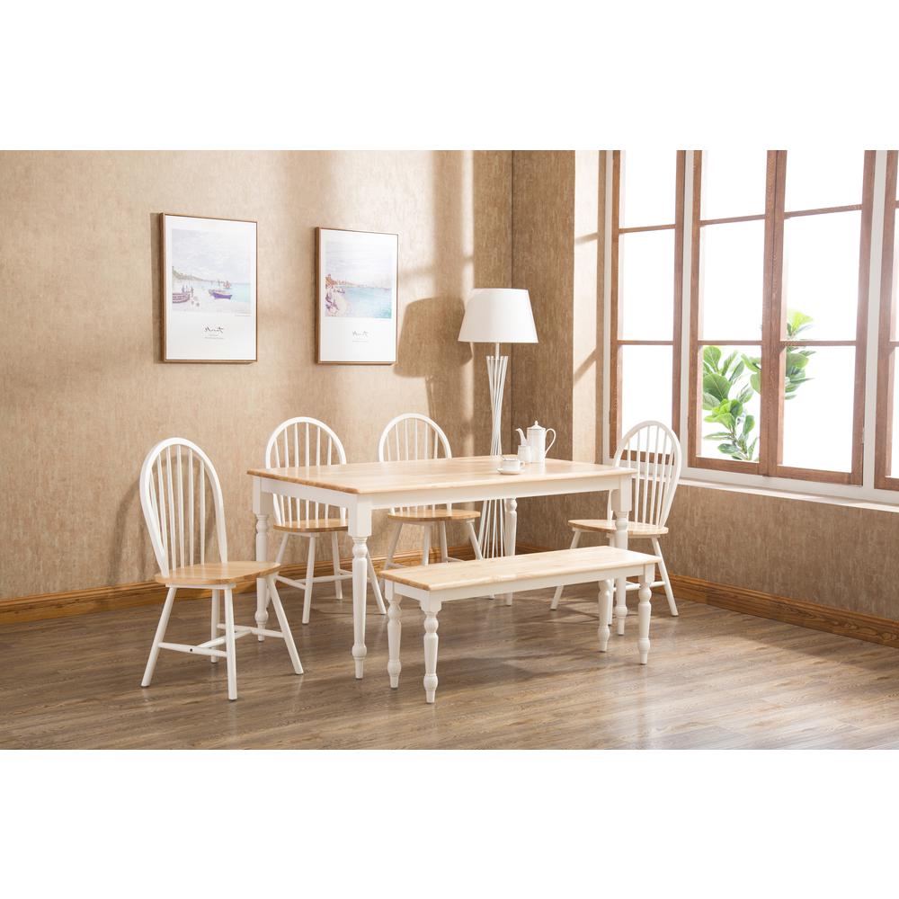 Windsor Farmhouse 6-Piece Dining Set - Cream/Natural. Picture 6