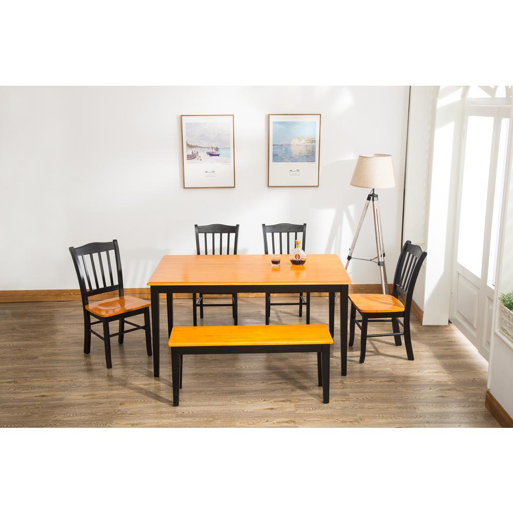 Shaker 6-Piece Dining Set - Black/Oak. Picture 1