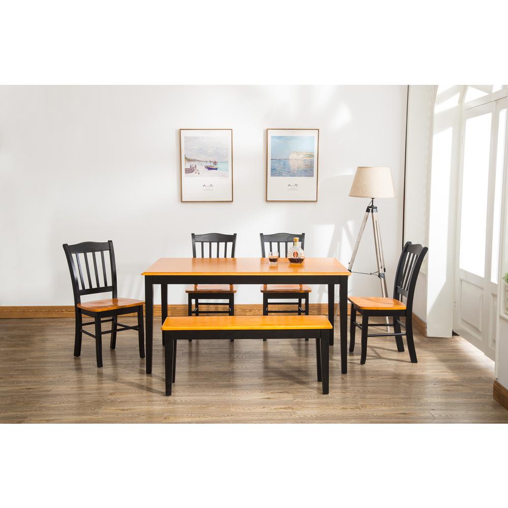 Shaker 6-Piece Dining Set - Black/Oak. Picture 2