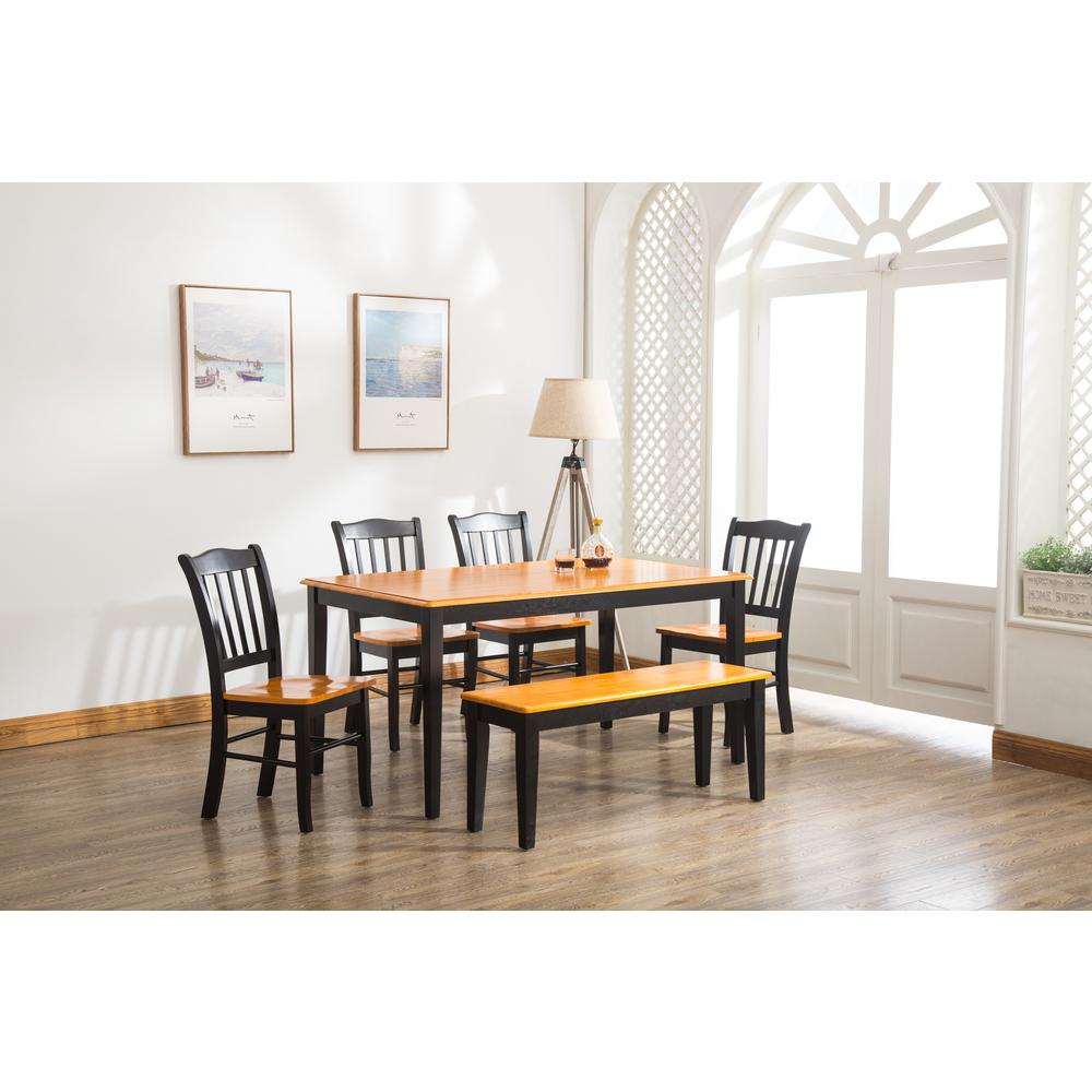 Shaker 6-Piece Dining Set - Black/Oak. Picture 3