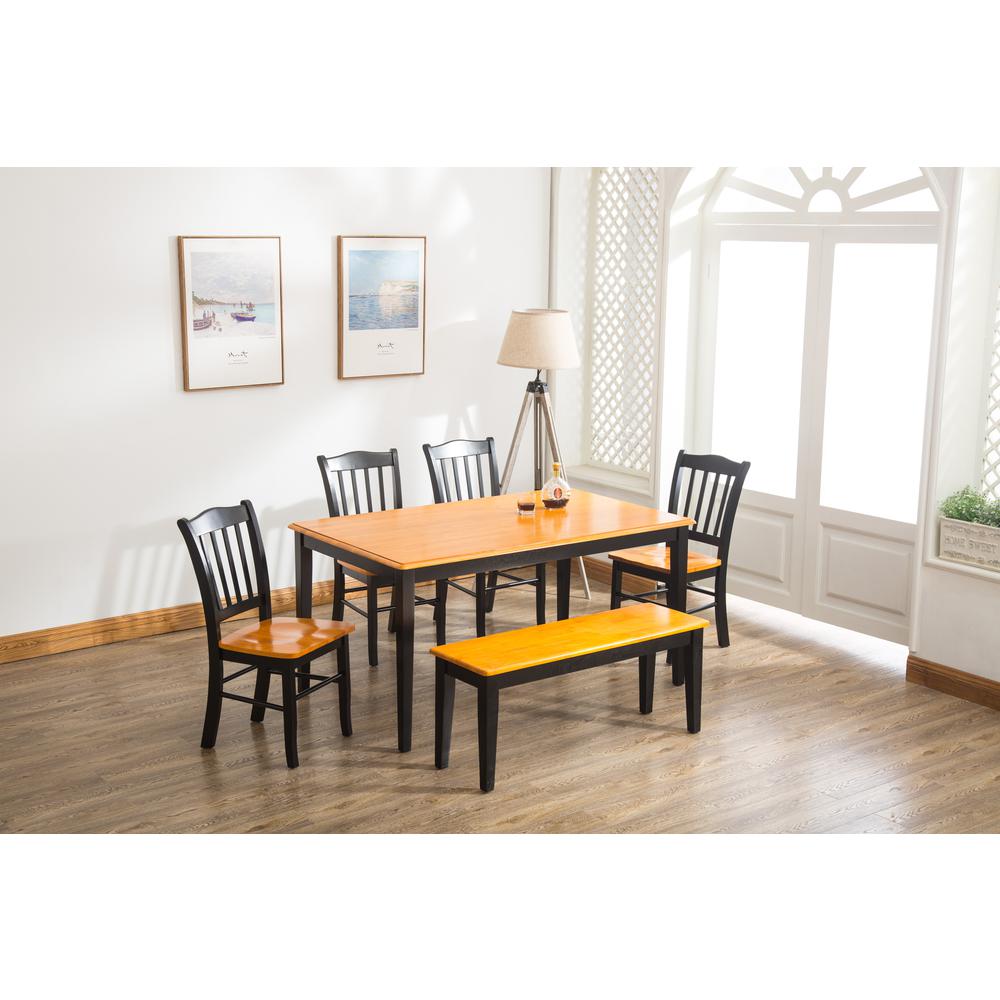 Shaker 6-Piece Dining Set - Black/Oak. Picture 4