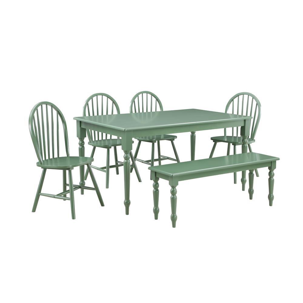 Carolina 6-Piece Dining Set - Equestrian Green. Picture 1