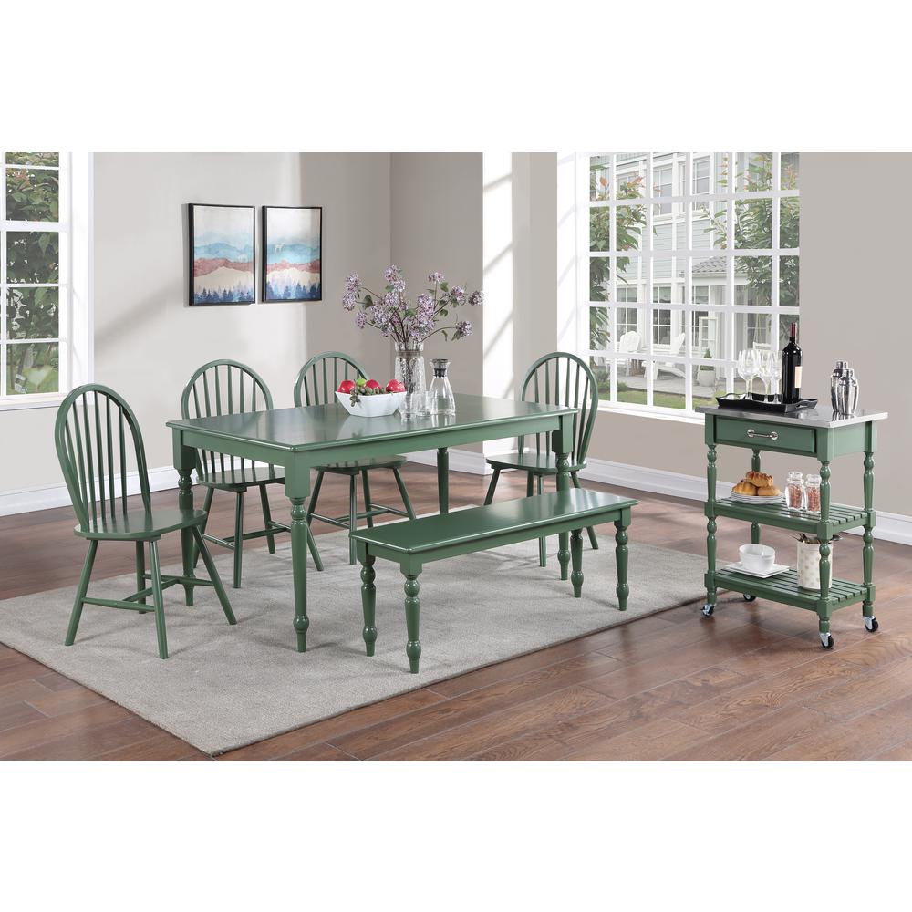 Carolina 6-Piece Dining Set - Equestrian Green. Picture 9