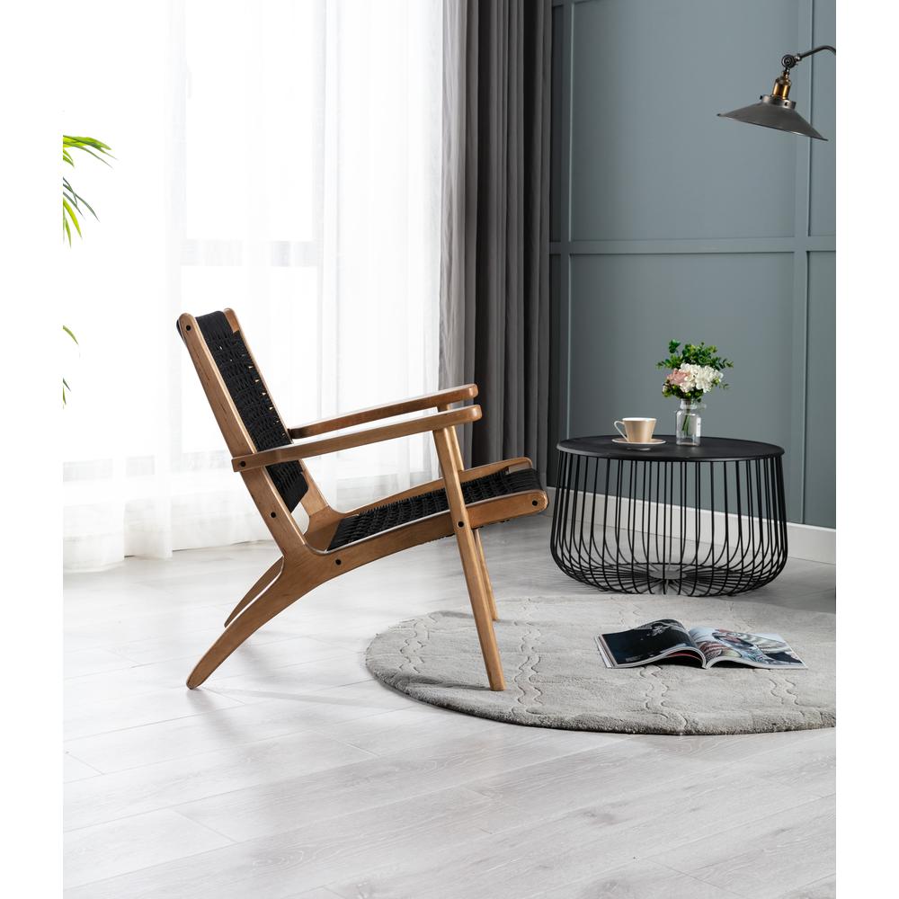 Harrison Woven Black Rope Accent Chair - Natural. Picture 3