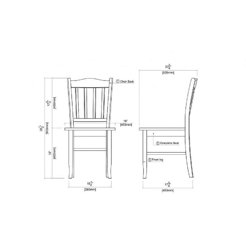 Shaker Dining Chairs, Set of 2 - Walnut. Picture 10