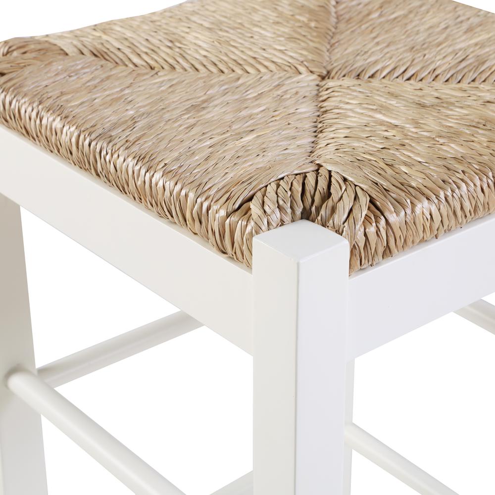 Square Rush Backless Counter Stool - Cream. Picture 3