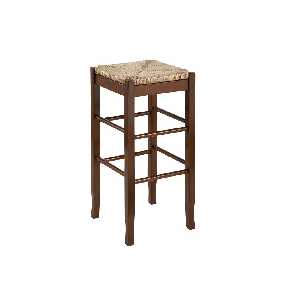 Square Rush Backless Bar Stool Cappuccino