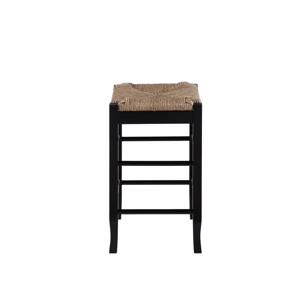 Square Rush Backless Counter Stool - Black. Picture 2