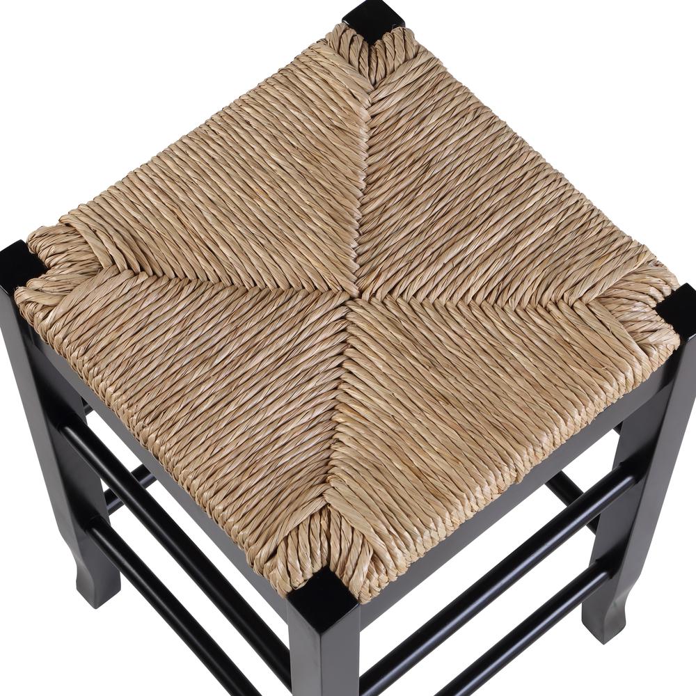 Square Rush Backless Counter Stool - Black. Picture 3