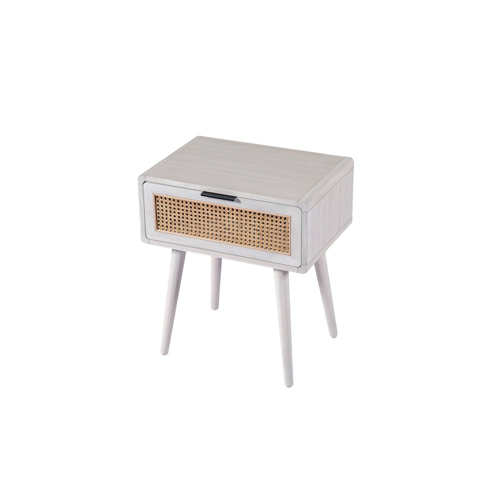 Cambria End Table - Zebrano Whitewash/Natural Cane. Picture 2