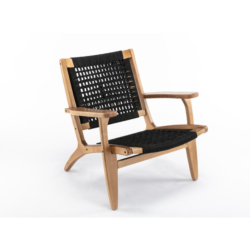 Harrison Woven Black Rope Accent Chair - Natural. Picture 20