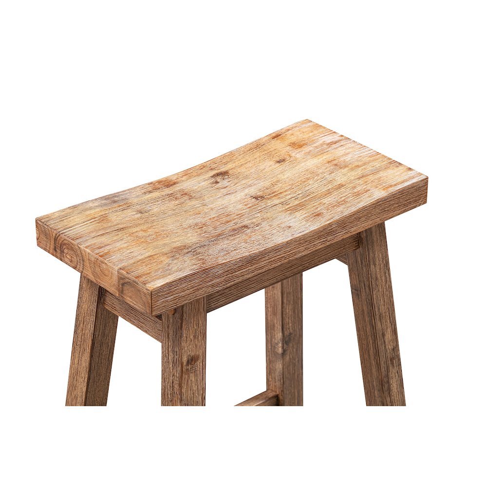 Sonoma Backless Saddle Bar Stool - Barnwood Wire-Brush. Picture 5