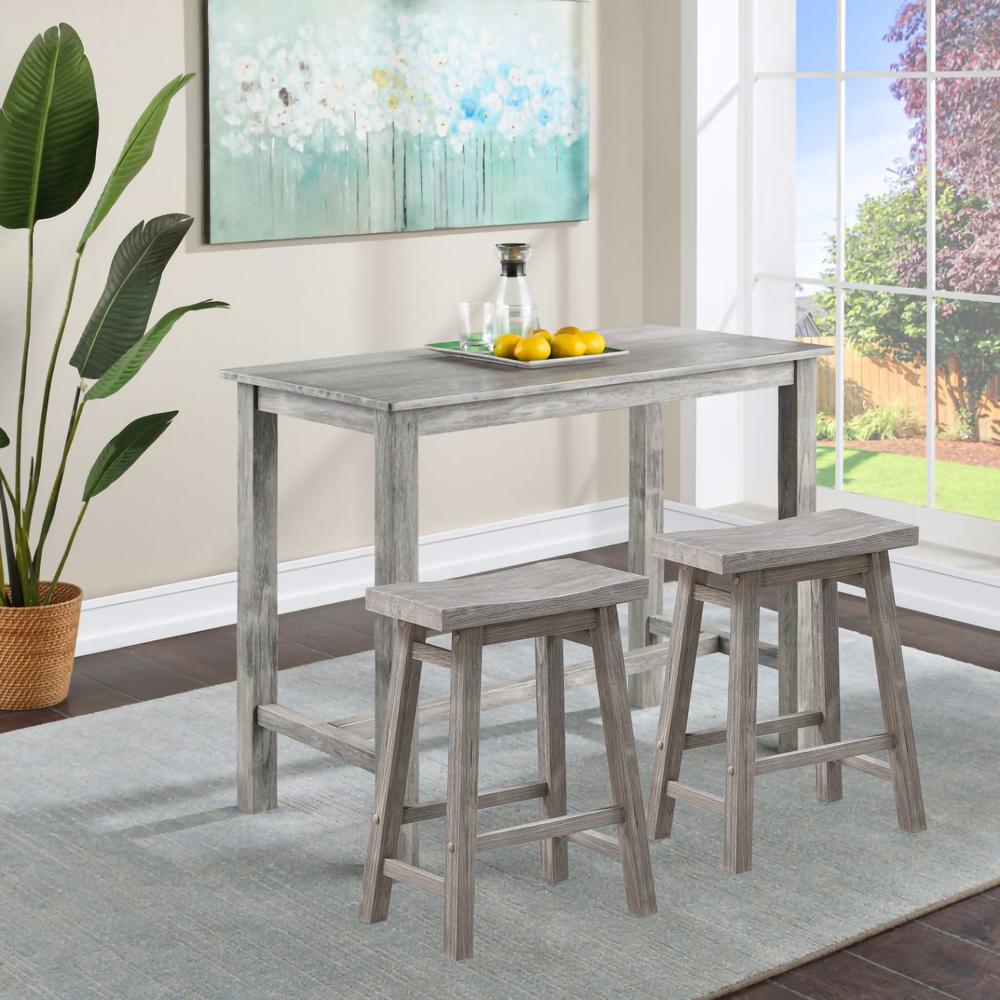 Sonoma Backless Saddle Counter Stool - Storm Gray Wire-Brush. Picture 6