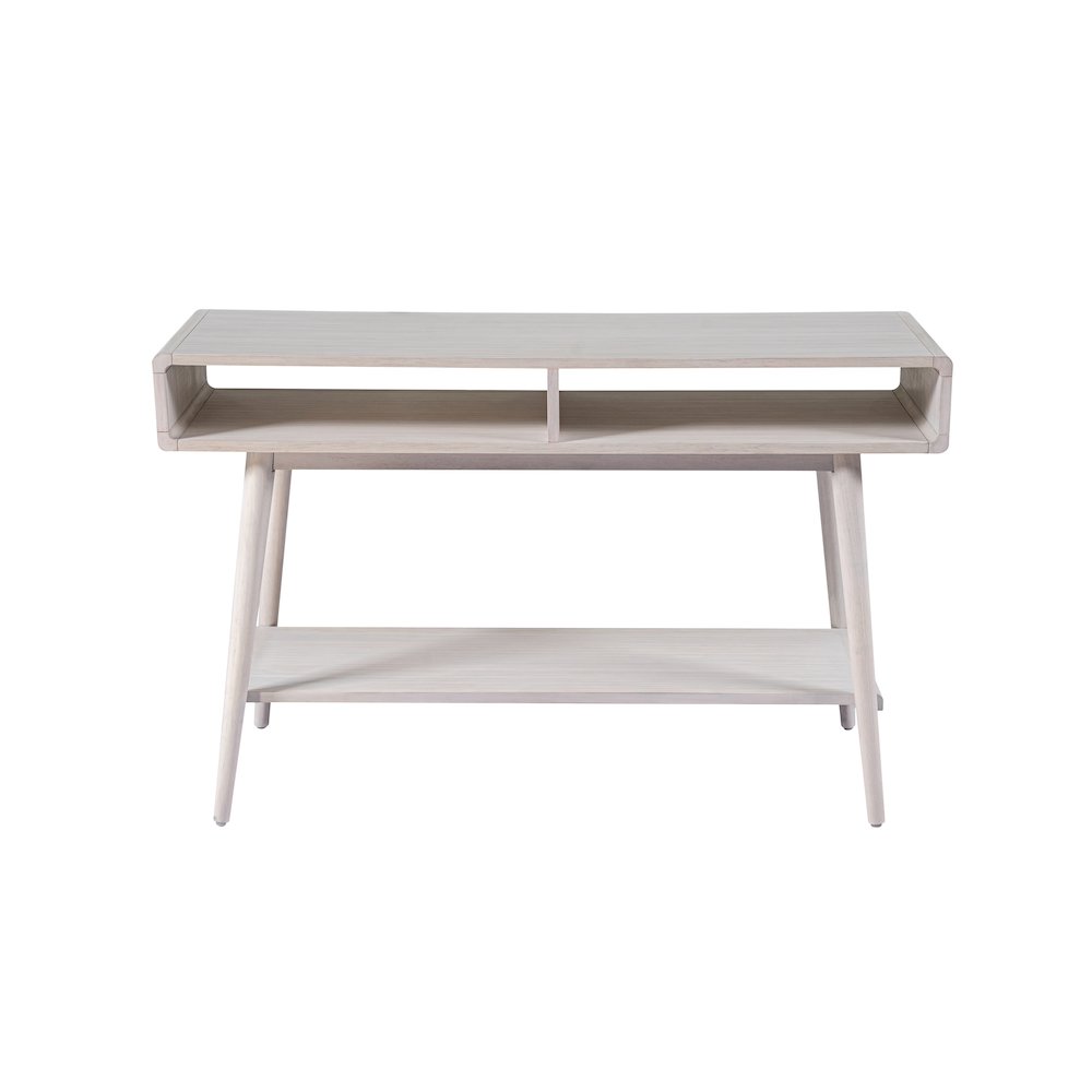 Wood Cambria Console Table - Zebrano Whitewash Finish. Picture 8