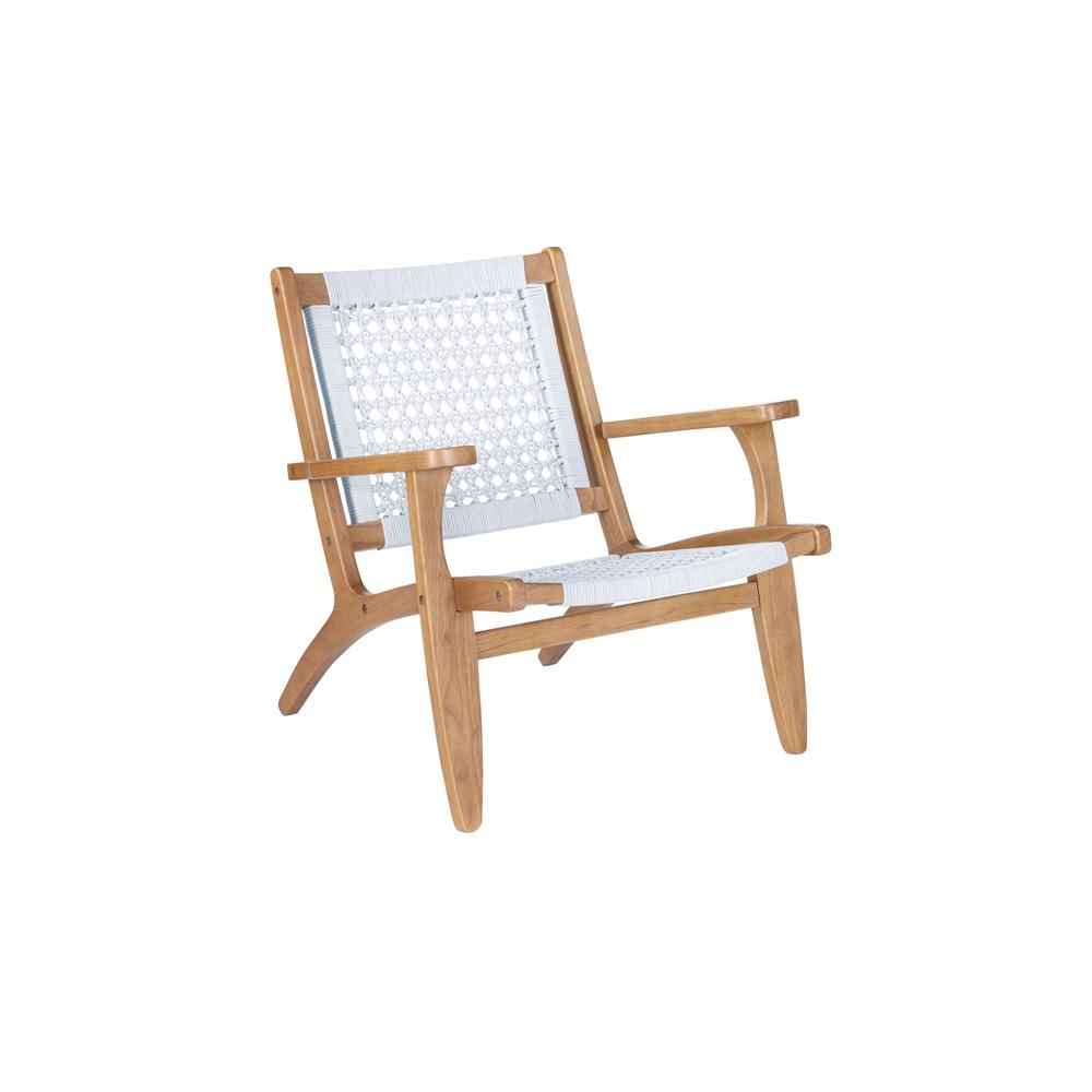 Harrison Hexagon Woven Light Grey Rope Accent Chair - Natural Finish. Picture 1