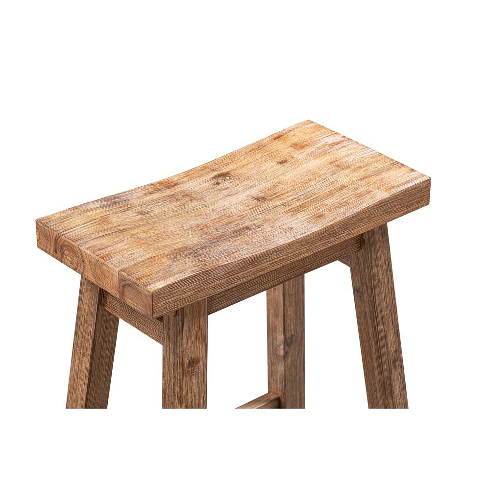 Sonoma Backless Saddle Bar Stools - Barnwood Wire-Brush - Set of 2. Picture 5
