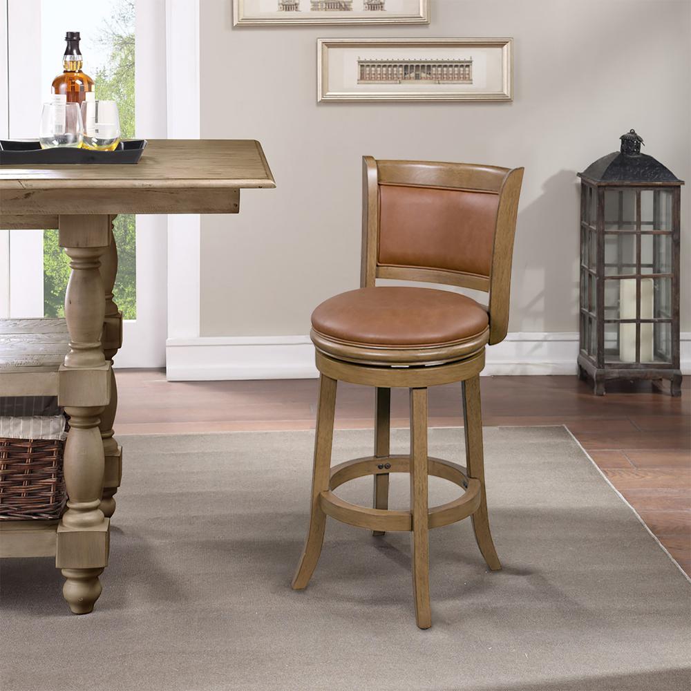 Augusta 26" Swivel Counter Stool - Distressed Sandrift. Picture 10