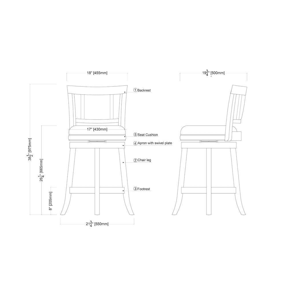 Avianna Swivel Counter Stool - Cherry. Picture 7
