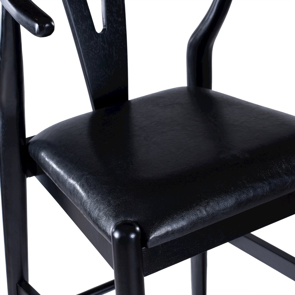 Wishbone Bar Height  Kitchen Bar Stool - Black Finish. Picture 6