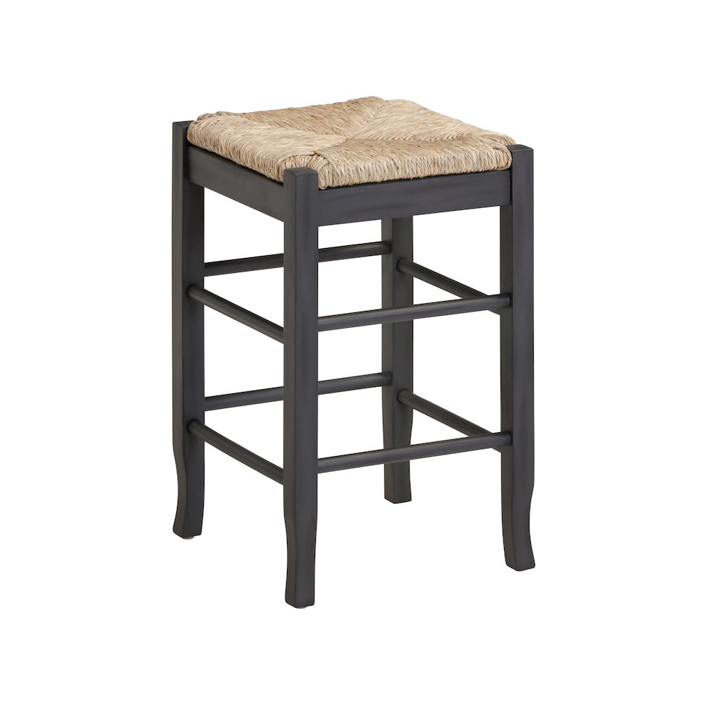 Square Rush Backless Counter Stool – Charcoal Grey Finish. Picture 1