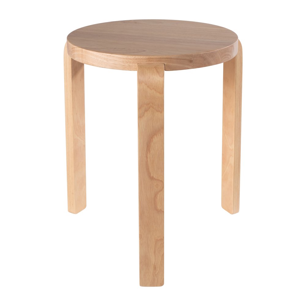 Mateo Round Backless Stacking Stools - Set of 2 - Blonde Oak. Picture 2