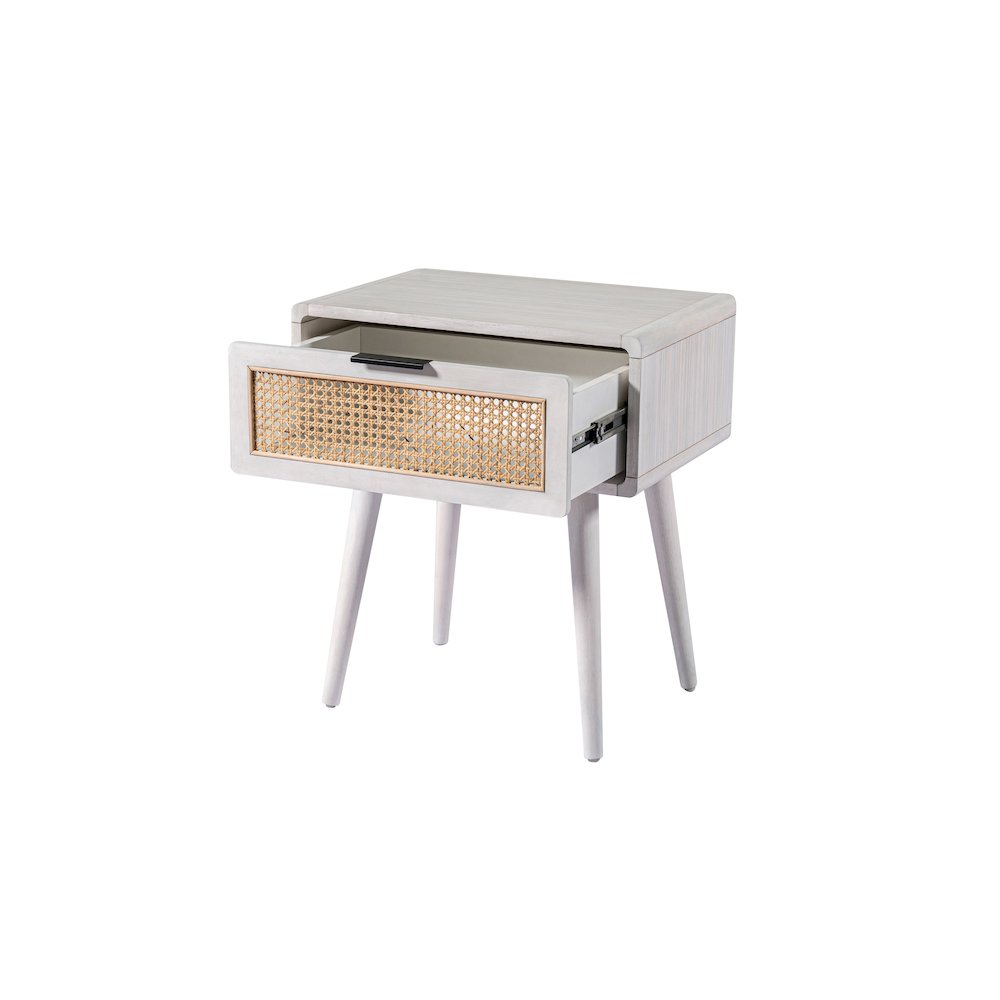 Cambria End Table - Zebrano Whitewash/Natural Cane. Picture 3