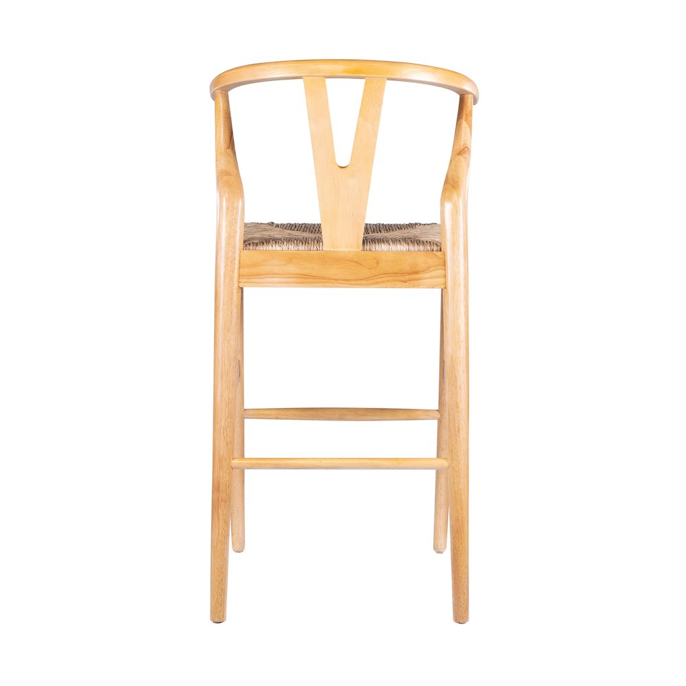 Wishbone Bar Height Kitchen Bar Stool - Natural Finish. Picture 2